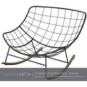 Grand Patio Outdoor 2-Piece Rocking Chairs, Oversized Padded Cushion Rocker for Porch, Gray