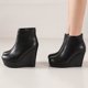 thumbnail image 2 of NECHOLOGY Botas Mujer Zapatos Botines mujer Botas de invierno con tacón y cremallera, prendas de vestir, botines negros clásicos a la moda, botas transpirables de malla con tacón grueso (Black, 7.5), 2 of 7