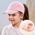 thumbnail image 2 of Krdevn Girls' Ponytail Baseball Cap, Adjustable Breathable Sun Hat with Heart Embroidery, Lightweight Outdoor Sports Cap for Summer,One Size, 2 of 3