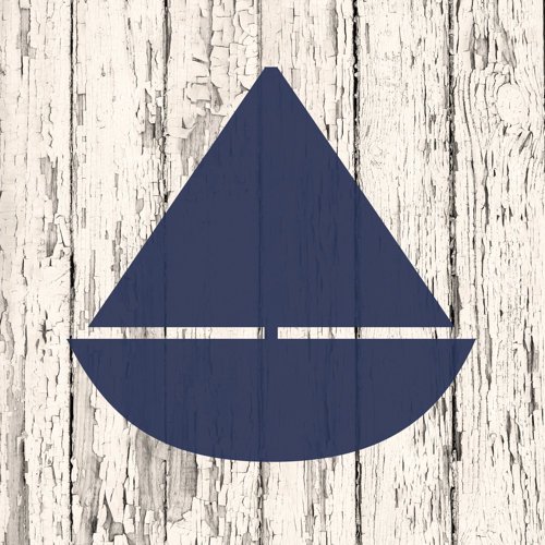 "Blue Boat" Painting Print on Wrapped Canvas