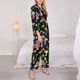 thumbnail image 3 of Balery Bright Mushrooms Conjunto de Pijama con Estampado para Mujer, Conjunto de Dos Piezas con Manga Larga, Ropa de Dormir Suave con Bolsillos, Pijamas Cómodos-Small, 3 of 7