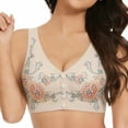 thumbnail image 2 of Hkoxplj Women's Wireless Bra Front Closure New Chinese Style Embroidered Bra Full Coverage Lifting Bra Wide Strap Soft Bra Comfortable Everyday Bra for Older Women and Seniors Plus Size Support Bra, 2 of 4