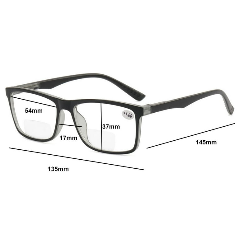 Black Blue Retro Rectangle Bifocal Reading Glasses 1.00 for men Classic Presbyopic Glasses Spring Hinge Readers 1.00