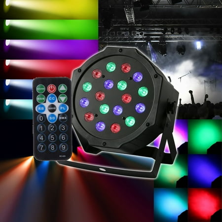 Magic Lighting Remote UBesGoo 36W LED Par Lights for Party Stage Lighting with RGB Magic Effect by Remote Control and DMX512 Club Bar Light 18LEDsf ()