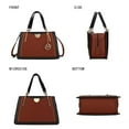 thumbnail image 5 of MKF Collection Vegan Leather Women's Satchel Bag, Multi-Compartment Top-Handle Purse Handbag by Mia K - Coffee Taupe, 5 of 7