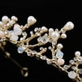 thumbnail image 3 of Tiara de Novia Macarena Princesa Rhinestone Perla Oro, 3 of 7
