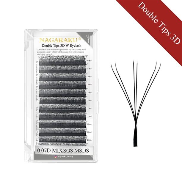 NAGARAKU Floración automática Forma de W Floración 3D 4D 5D 6D Ventiladores prefabricados Extensiones de pestañas Luz suave natural Pestañas individuales Dengxun unisex