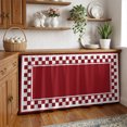 thumbnail image 3 of Cherry Red Square Cabinet Curtains for Kitchen 32"W x 55"L, Graphic Retro Red White Checkered Border Pantry Curtain Skirt Magic Tape Short Curtains Decor Privacy Panel for Utility Closet Bathroom, 3 of 9