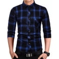 thumbnail image 1 of Camisa Manga Larga Cuadros Para Hombre Moda Slim Fit, 1 of 4