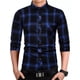 thumbnail image 1 of Camisa Manga Larga Cuadros Para Hombre Moda Slim Fit, 1 of 4