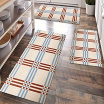 Kitchen Rugs Sets 3 Piece with Runner Floral Kitchen Floor Mat Carpet Farmhouse Rugs and Mats Non Skid Washable Runner Rug for Kitchen Office Sink Laundry
