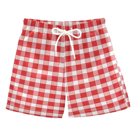 XAOFW Boy's Casual Plaid Print Summer Shorts Comfortable Elastic Waist Playwear Shorts For Kids Party Night Cozy Bottoms