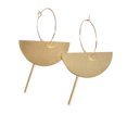 thumbnail image 1 of Fashion Exaggerated 18K Gold Geometric Multilayer Semicircle Dangle Earring for Women, 1 of 5