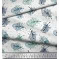 thumbnail image 2 of Soimoi White Cotton Poplin Fabric Artistic Feather Fabric Prints By Yard 56 Inch Wide, 2 of 3