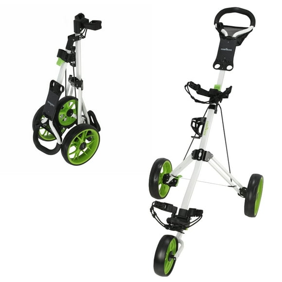 Caddymatic Golf Pro Lite Chariot de Golf 3 Roues Blanc/vert