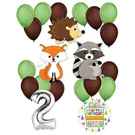 Woodland Critters Creatures 2nd Birthday Party Supplies and Balloon Decorations