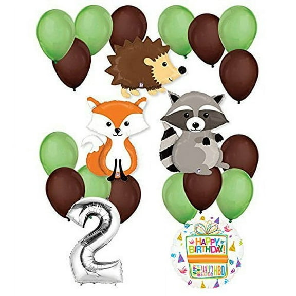 Woodland Critters Creatures 2nd Birthday Party Supplies and Balloon Decorations