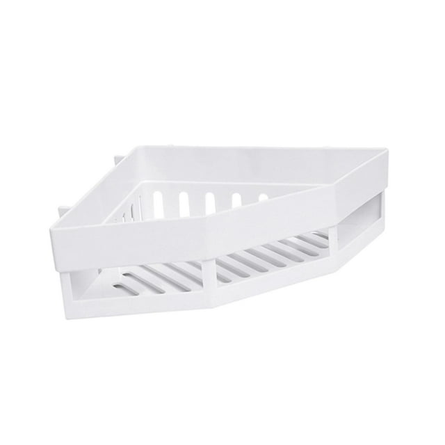 jifeng Corner Shelf Triangle Rustproof Shampoo Storage Rack for laundry White