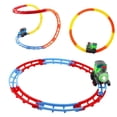 thumbnail image 3 of Juego de vías de tren, juego de vías de bricolaje con sonido y luces, rompecabezas de ferrocarril, pistas de carreras, juguetes para niños de jardín, 3 of 7