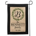thumbnail image 3 of Personalized Wreath Family Initial Burlap Garden Flag, 3 of 3