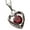 Red, variant on Stainless Steel Mother and Son Cz Heart Pendant Necklace