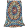 thumbnail image 2 of Fuzoiu Round Mandala Print Ultra-Soft Micro Fleece Blanket,All Seasons Flannel Throw, Lightweight Blanket for Bed, Sofa, Couch, Movie Night, Camping, and Travel-60"x50", 2 of 7
