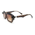 thumbnail image 3 of Womens Artsy Lipstick Hinge Beveled Mod Rectangle Sunglasses Tortoise - Brown, 3 of 4