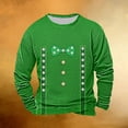 thumbnail image 1 of Ceisia men's Loose Fit Crew Neck Long Sleeve Waffle Knit Top for Holiday Casual Wear Green M Gifts, 1 of 3
