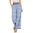 thumbnail image 2 of Delayuji Women's Wide Leg Pants Striped Printed Palazzo Pants High Waisted Casual Loose Straight Leg Pants with Pockets Womens Trousers, 2 of 6