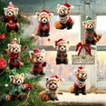 thumbnail image 4 of Dserhfy 10 Pcs Christmas Ornaments Cute Raccoon Wooden Hanging Ornaments Animal Themed Christmas Tree Decoration for Holiday Party Decor, 4 of 7