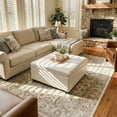 thumbnail image 4 of Noble House 34.25'' Large Square Ottoman Coffee Table,Beige, 4 of 10