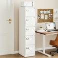 thumbnail image 3 of AUHUP 5 Drawer Metal File Cabinet with Lock, White Vertical Filing Storage Cabinet for Home Office, 3 of 10