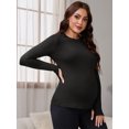 thumbnail image 6 of DARING DIVA Women's Maternity Stretchy Fitted Crew Neck Long Sleeve Tops M Black, 6 of 8