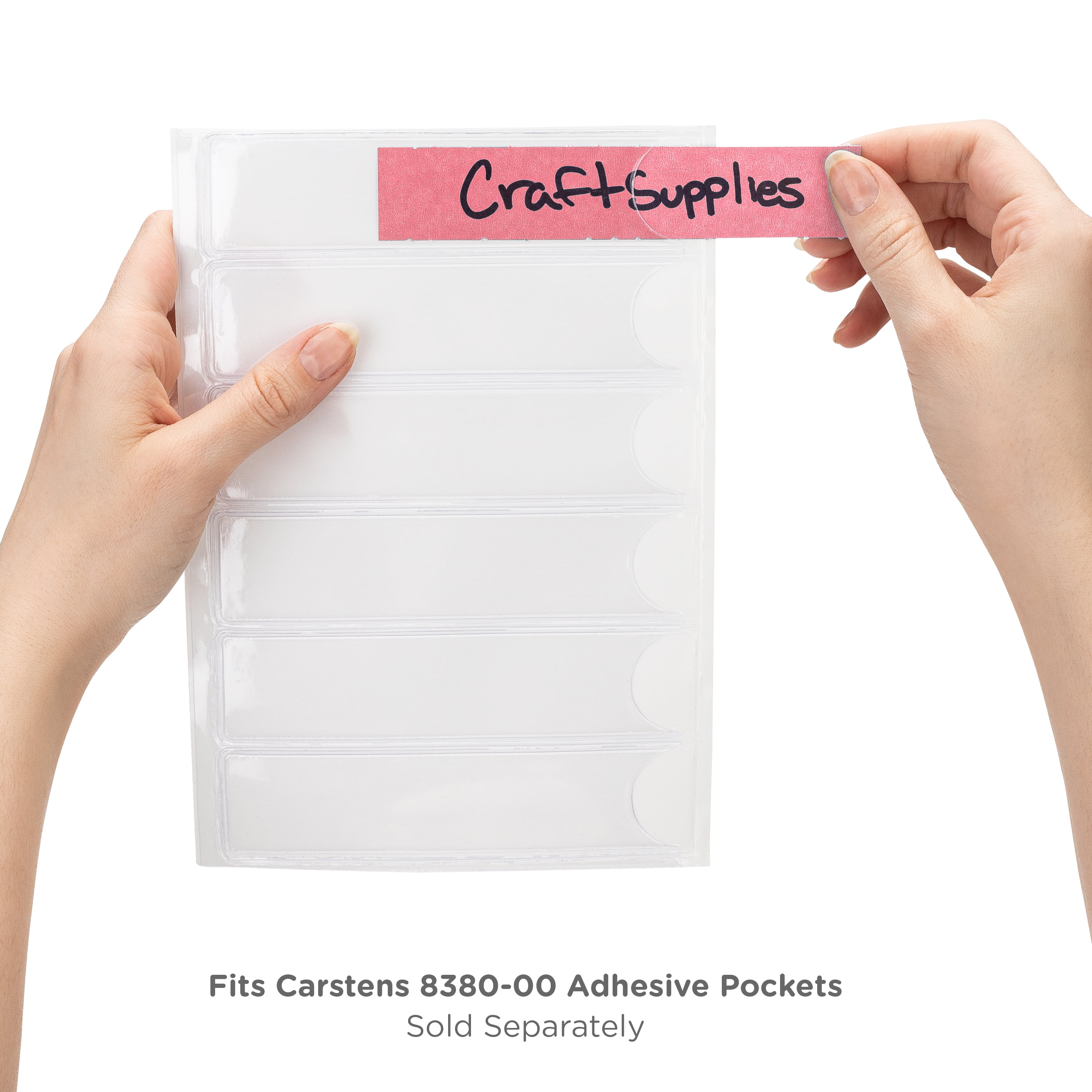 Carstens - Pink 1 Inch Binder Spine Insert Cards, 5.25 x .6875 Inch, Pack of 100 (8390 Series) - Ideal for 1 Inch Spine Insert Adhesive Pockets