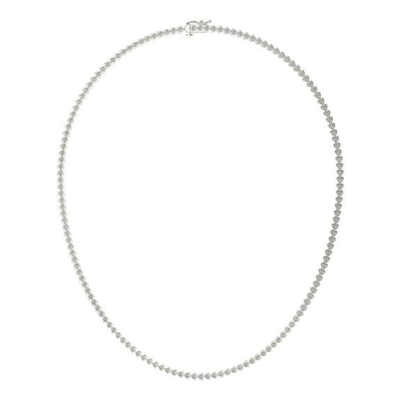 Charles & Colvard Sterling Silver 1.6mm Round Moissanite Tennis Necklace 2.18cttw DEW