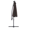 thumbnail image 2 of Barton Deluxe 10'feet Solar Powered LED Lighted Patio Umbrella w/ Base, Brown, 2 of 3