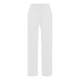 thumbnail image 5 of QATAINLAV 2025 Summer Beach Pants for Women Casual Drawstring Loose Fit Palazzo Pants Solid Elastic Waist Wide Leg Trousers with Pockets White M Ofertas Del Dia de Hoy Relampago, 5 of 9