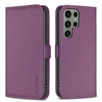 for Samsung Galaxy S25 Ultra Phone Case, [3 Credit Card Slots] Slim Flip Folio Book Shockproof Holder Stand Case, Classic Full Body Protective Women Men for Galaxy S25 Ultra Wallet Cover, Darkpurple