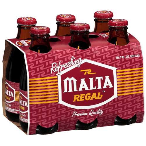 Malta NonAlcoholic Malt Cereal Beverage Regal, 6 pack, 7 fl oz