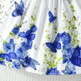 thumbnail image 4 of AUNVITO Baby Girls Butterfly Sleeve Ribbed Dress Butterfly Print Summer Princess Round Neck Short Sleeve, 4 of 6