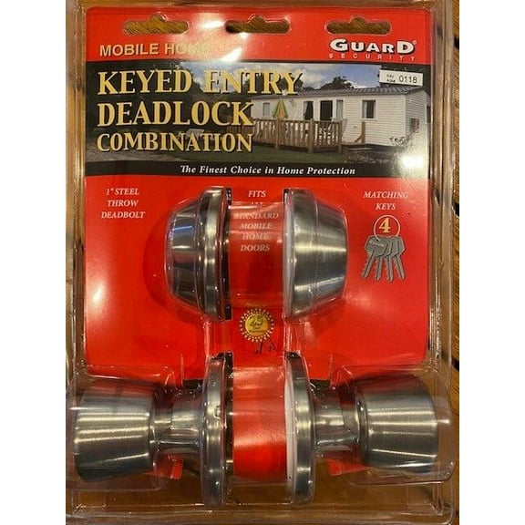 NEW Mobile Home Lockset Door Lock & Deadbolt Stainless Steel Keyed Alike