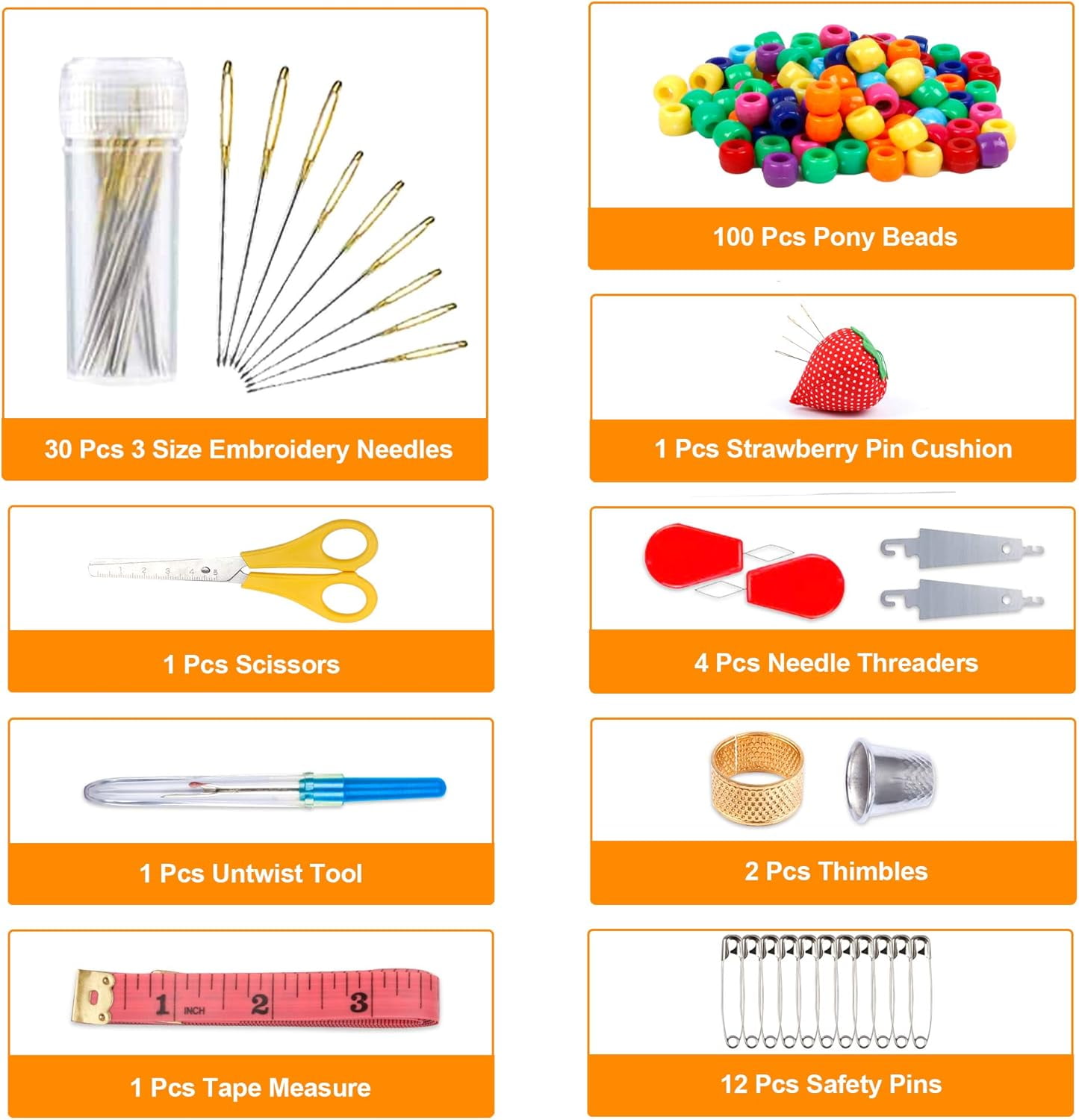Embroidery Floss Set, Cross Stitch Friendship Bracelet Thread with Cross Stitch Tool, Transparent Box for Storage