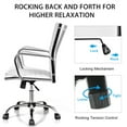thumbnail image 6 of Gymax PU Leather Office Chair High Back Conference Task Chair w/Armrests White, 6 of 10