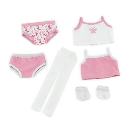 - Emily Rose 18 Inch Doll Clothes | Mix & Match 6-Piece Basic Underwear Set, Includes 2 bottoms, 2 tank tops, White Socks and White tights| Fits American Girl Dolls | Gift Boxed!