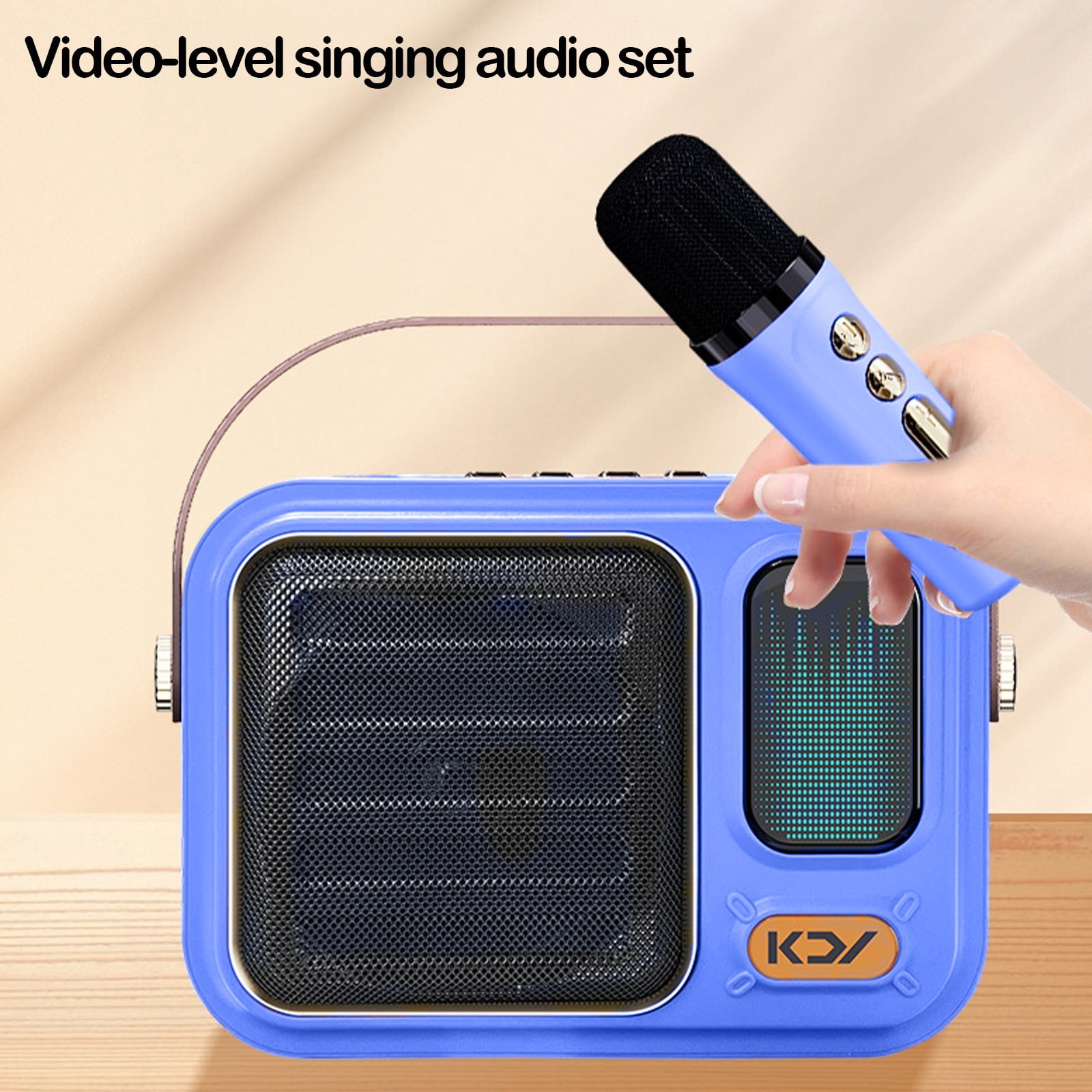 Byujiro Mini Karaoke Machine with 1 Wireless Microphones, Handheld Singing and Microphone Integrated Mini Bluetooth Speaker Handheld Portable Microphone Speaker