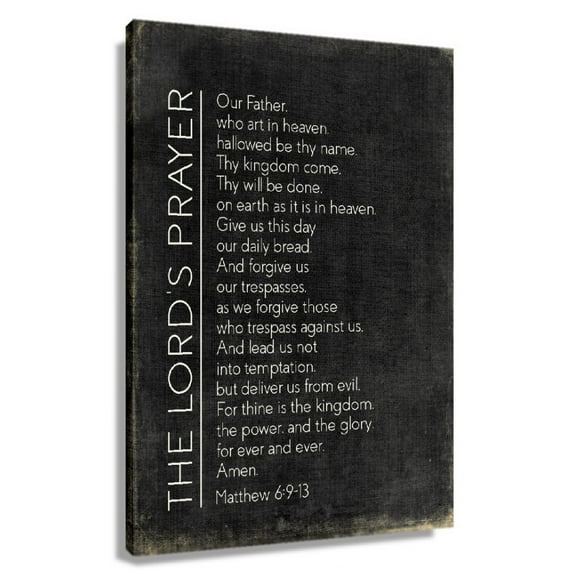 Bible Verse Wall Art The Lord's Prayer Matthew 6 9-13 Wall Art Giclee Printing Canvas Prints Decor For Bedroom Unframed 12x18 in