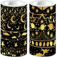 thumbnail image 1 of Cinta adhesiva con diseño de luna, 12 estilos, 16,4 pies, dorada, decorativa, para envolver regalos, 1 of 9