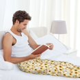 thumbnail image 4 of Uemuo Shiba Inu Sunflower Pattern Men's Wide Leg Palazzo Lounge Pants with Pockets Light Weight Loose Comfy Casual Pajama Pants-Small, 4 of 9