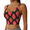 thumbnail image 5 of Sports Bra For Women, Red Strawberries Print Sports Bras For Women High Support, Workout Tank Tops Woman With Removable Cups, 5 of 8