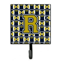Carolines Treasures CJ1074-RSH4 Letter R Football Blue and Gold Leash or Key Holder Single Hook multicolor